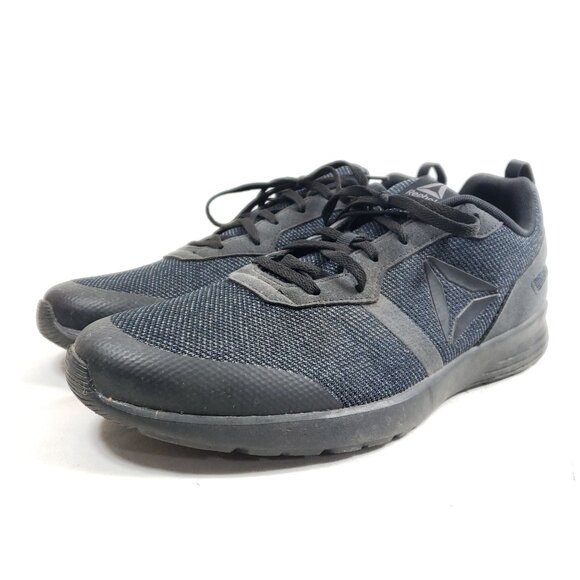 Reebok Mens Size 12 Foster Flyer Athletic Sneakers Black Mesh - Picture 2 of 9